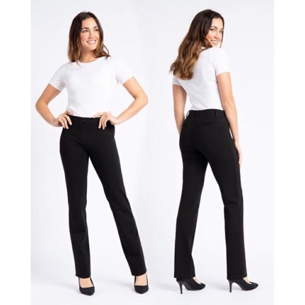 Betabrand | Straight Leg Dress Pant Yoga Pants Medium petite